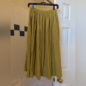 Beautiful Yellow 100% Cotton Skirt Size M